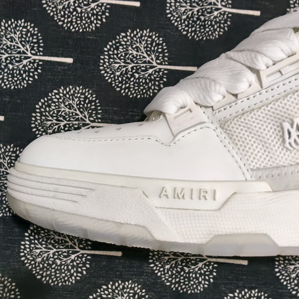 AMIRI White Low-Top Athletic Sneakers with Star Perforation - Picture 11 of 15